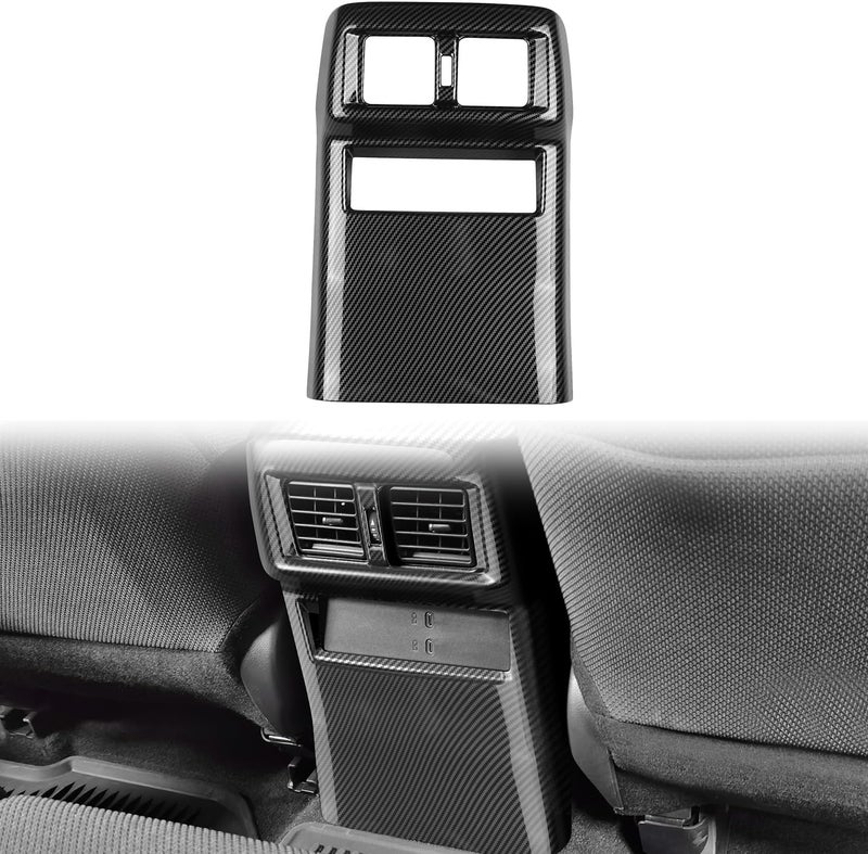 Treesiche Store Rear Air Vent Outlet Panel Anti Kick Cover Compatible with 4Runner 2025 Interior Rear Row Air Conditioning Vent Cover(Carbon Fiber) - Image 1